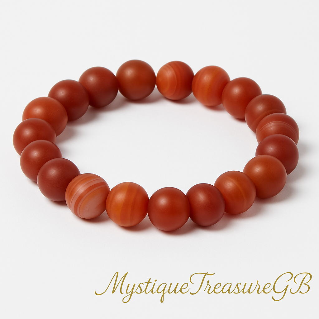 ❣️Matte Carnelian Agate Bracelet – Courage, Confidence & Vitality