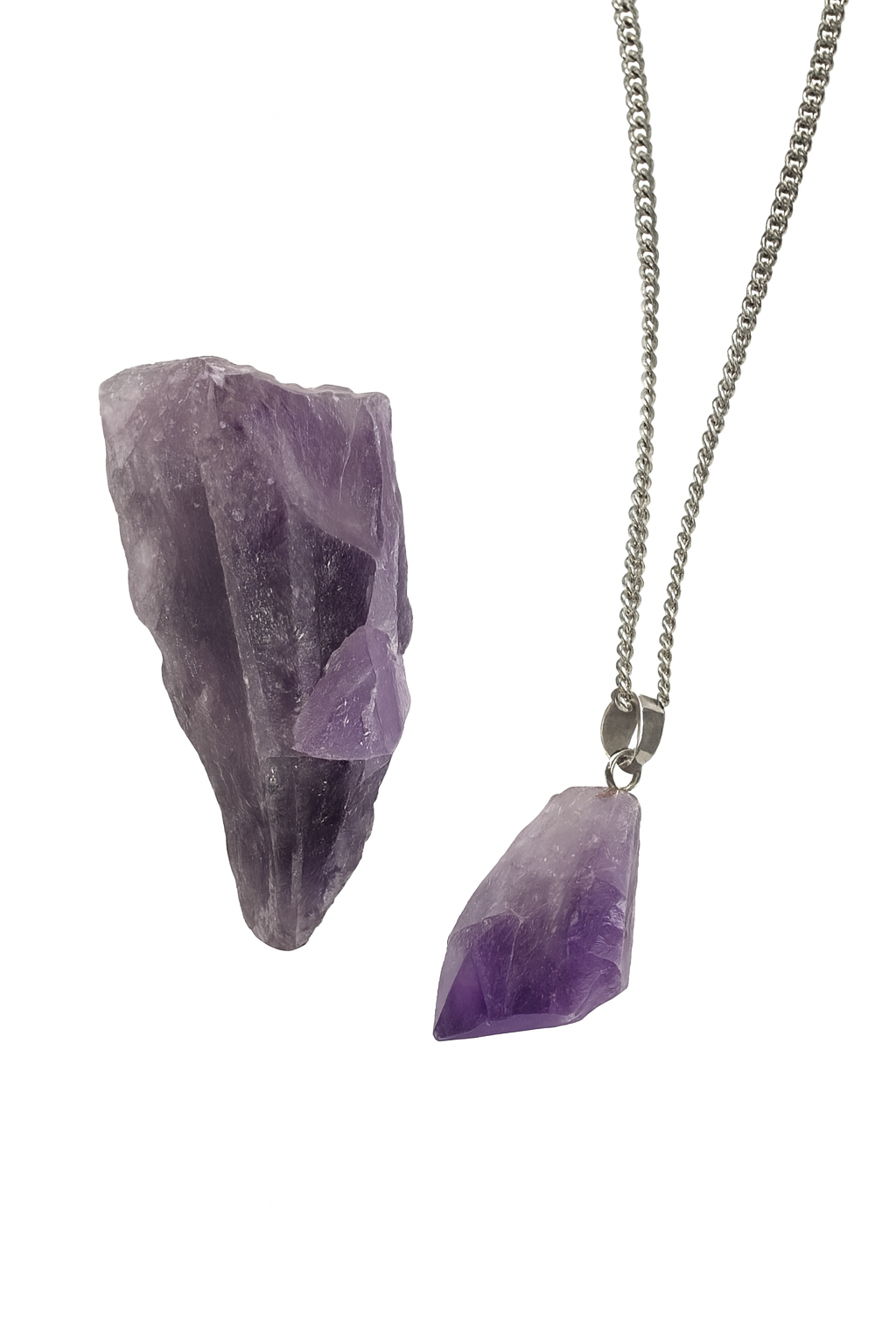 ๐ Raw Amethyst Crystal Necklace (Free Gift Included!)