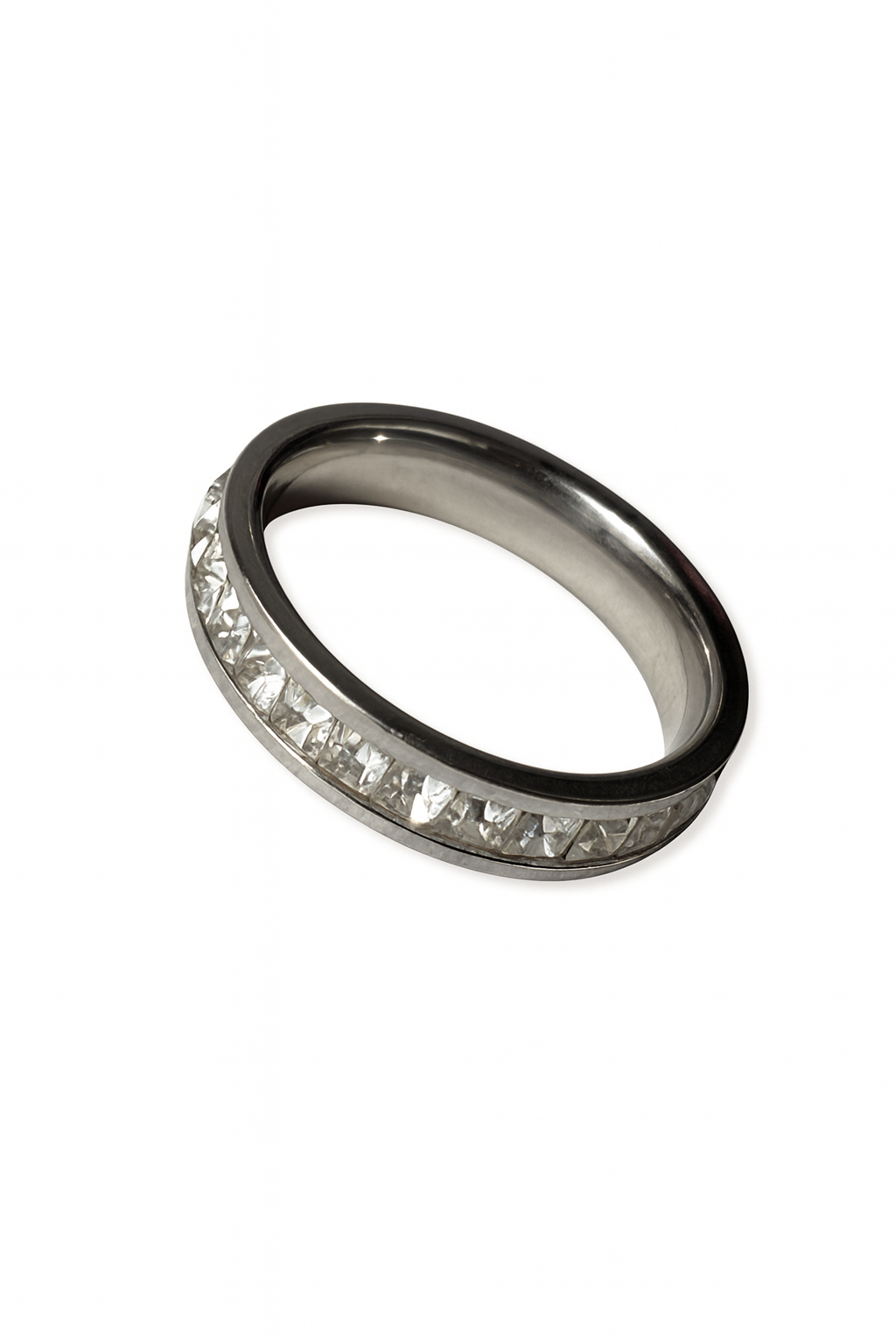 π Stainless Steel Crystal Band