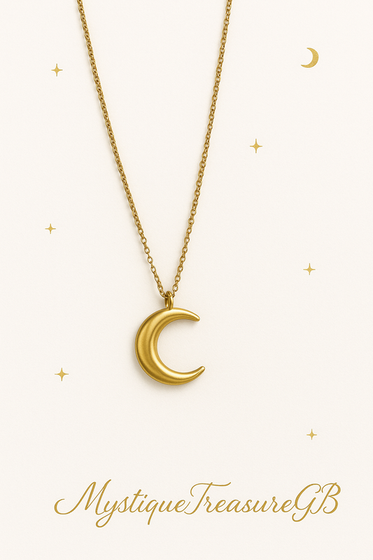 🌙 Crescent Moon Pendant Necklace – Divine Lunar Energy