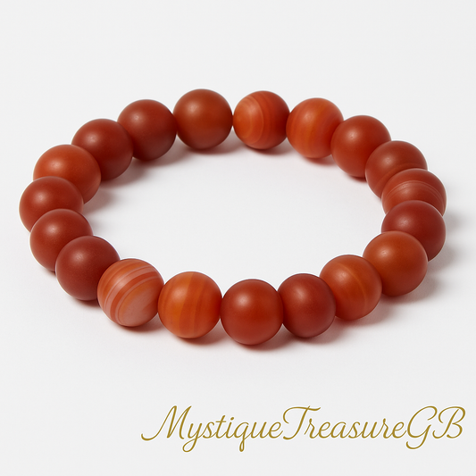 ❣️Matte Carnelian Agate Bracelet – Courage, Confidence & Vitality