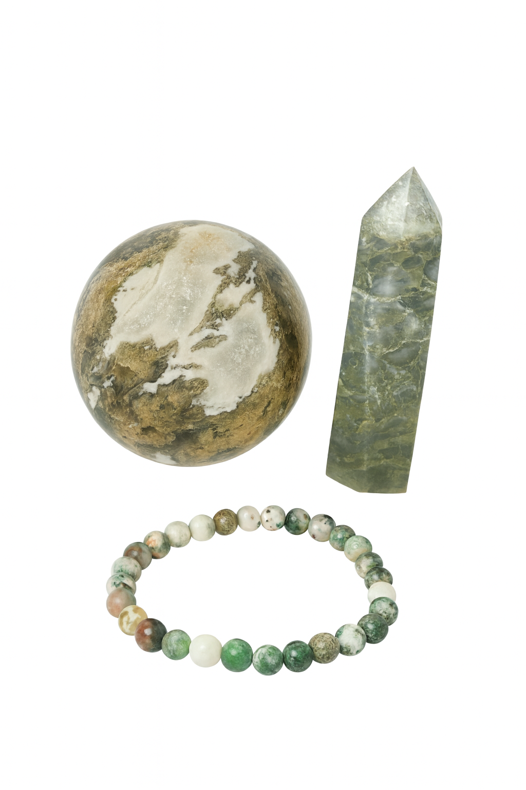 🌿 Moss Agate Trio Gift Set