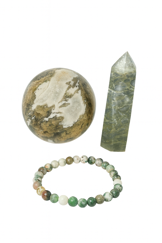 🌿 Moss Agate Trio Gift Set
